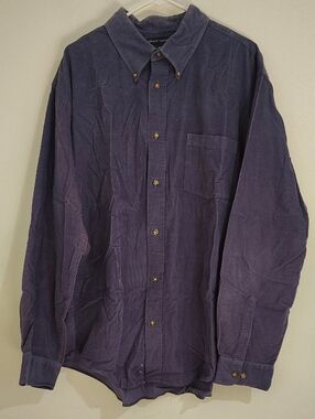Grant Thomas Men’s Corduroy Button-Down Shirt - Deep Navy